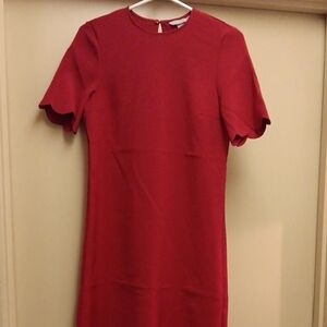 H&M Red Sheath Midi Dress with Flutter Sleeves | Size XS, FINAL SALE